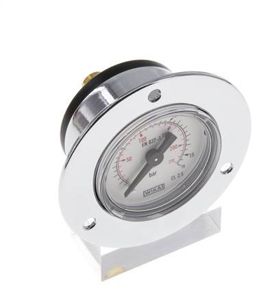 0..16 Bar (0..232 psi) Panel Mount Pressure Gauge Steel/Brass 40 mm Class 2.5 (Front Panel)