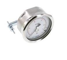 0..1.6 Bar (0..23 psi) Panel Mount Pressure Gauge Steel/Brass 100 mm Class 1.0 (Bracket)