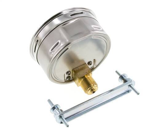 0..1.6 Bar (0..23 psi) Panel Mount Pressure Gauge Steel/Brass 100 mm Class 1.0 (Bracket)