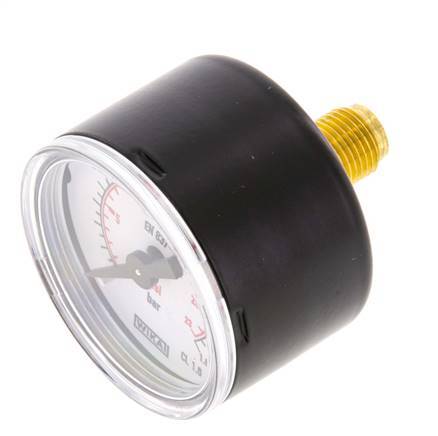 0..1.6 Bar (0..23 psi) Pressure Gauge Rear Steel/Brass 40 mm Class 1.6