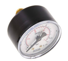 0..1.6 Bar (0..23 psi) Pressure Gauge Rear Steel/Brass 50 mm Class 1.6