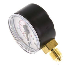 0..1.6 Bar (0..23 psi) Pressure Gauge Below Steel/Brass 50 mm Class 1.6