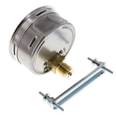 0..25 Bar (0..363 psi) Panel Mount Pressure Gauge Steel/Brass 100 mm Class 1.0 (Bracket)