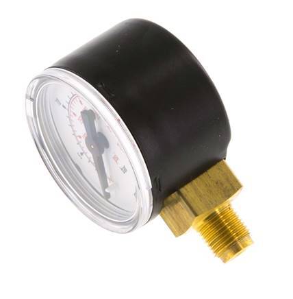 0..25 Bar (0..363 psi) Pressure Gauge Below Steel/Brass 40 mm Class 1.6