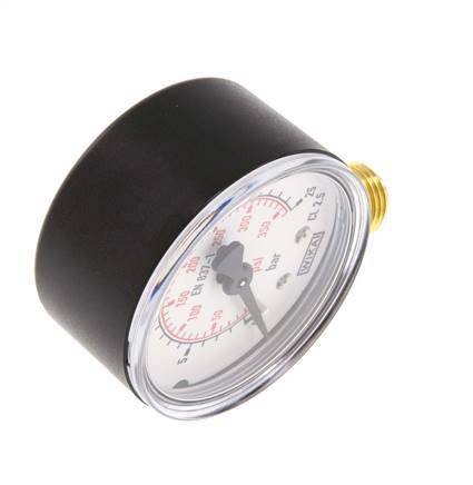 0..25 Bar (0..363 psi) Pressure Gauge Below Plastic/Brass 50 mm Class 2.5