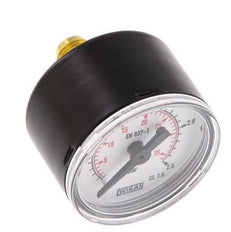 0..2.5 Bar (0..36 psi) Pressure Gauge Rear Steel/Brass 40 mm Class 1.6