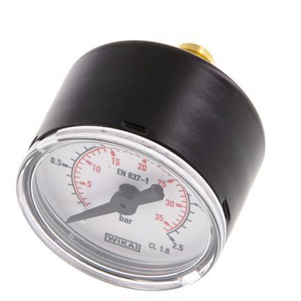 0..2.5 Bar (0..36 psi) Pressure Gauge Rear Steel/Brass 40 mm Class 1.6