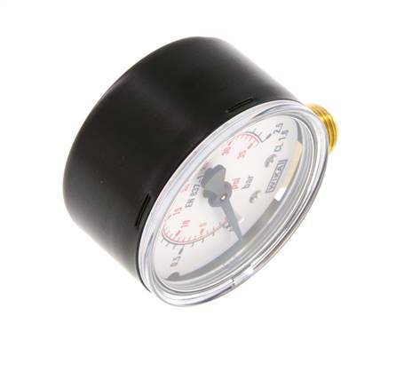 0..2.5 Bar (0..36 psi) Pressure Gauge Below Steel/Brass 50 mm Class 1.6