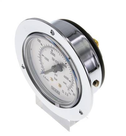 0..315 Bar (0..4569 psi) Panel Mount Pressure Gauge Steel/Brass 63 mm Class 2.5 (Front Panel)