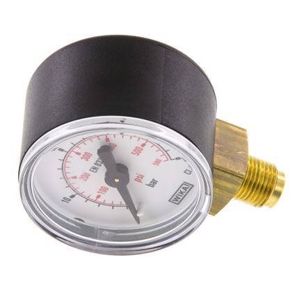 0..40 Bar (0..580 psi) Pressure Gauge Below Plastic/Brass 40 mm Class 2.5