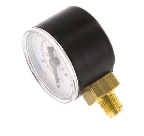 0..40 Bar (0..580 psi) Pressure Gauge Below Steel/Brass 40 mm Class 1.6