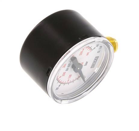 0..40 Bar (0..580 psi) Pressure Gauge Below Steel/Brass 40 mm Class 1.6