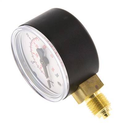 0..40 Bar (0..580 psi) Pressure Gauge Below Plastic/Brass 50 mm Class 2.5