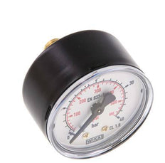 0..40 Bar (0..580 psi) Pressure Gauge Rear Steel/Brass 50 mm Class 1.6
