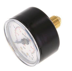 0..4 Bar (0..58 psi) Pressure Gauge Rear Steel/Brass 50 mm Class 1.6