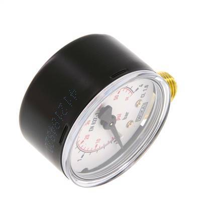 0..4 Bar (0..58 psi) Pressure Gauge Below Steel/Brass 50 mm Class 1.6