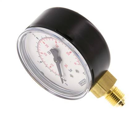 0..4 Bar (0..58 psi) Pressure Gauge Below Steel/Brass 63 mm Class 1.6