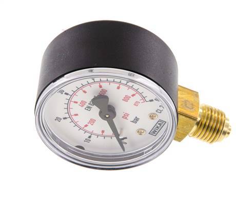 0..60 Bar (0..870 psi) Pressure Gauge Below Plastic/Brass 50 mm Class 2.5