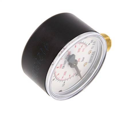 0..60 Bar (0..870 psi) Pressure Gauge Below Plastic/Brass 50 mm Class 2.5