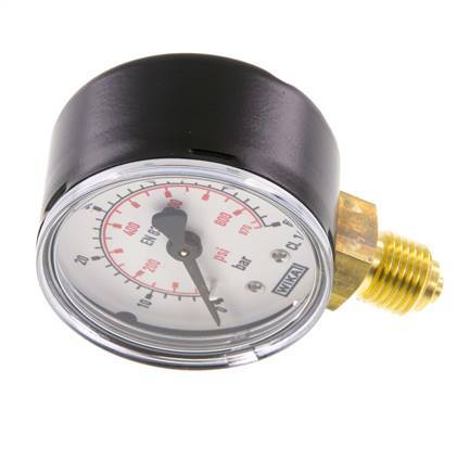 0..60 Bar (0..870 psi) Pressure Gauge Below Steel/Brass 50 mm Class 1.6