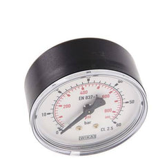 0..60 Bar (0..870 psi) Pressure Gauge Rear Plastic/Brass 63 mm Class 2.5