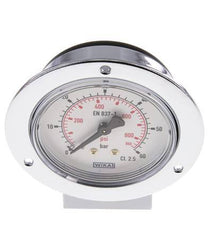 0..60 Bar (0..870 psi) Panel Mount Pressure Gauge Steel/Brass 63 mm Class 2.5 (Front Panel)