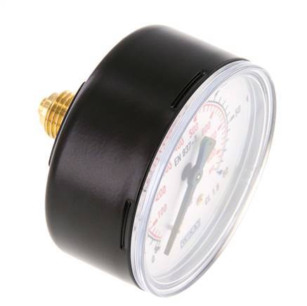 0..60 Bar (0..870 psi) Pressure Gauge Rear Steel/Brass 63 mm Class 1.6