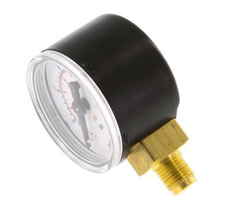0..6 Bar (0..87 psi) Pressure Gauge Below Steel/Brass 40 mm Class 1.6