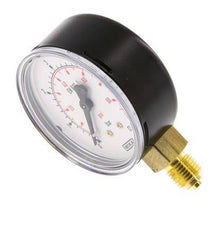 0..6 Bar (0..87 psi) Pressure Gauge Below Steel/Brass 63 mm Class 1.6