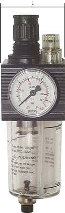 FRL G1'' 3400 l/min 0.5-16.0bar/7-232psi Manual Polycarbonate Combo 2