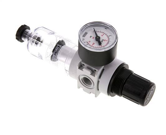 Filter-Regulator G1/4'' 700 l/min 0.2-6.0bar/3-87psi Semi-Auto 40 mm Pressure Gauge Plastic Multifix 0