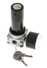 Pressure Regulator for Manifold Assembly G1/4'' 1450 l/min 0.1-3.0bar/1-44psi Zinc Die-Cast 40 mm Pressure Gauge Cylinder Lock Multifix 0