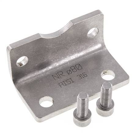 Foot Mount 80 mm ISO 15552 Stainless steel 316 (1.4401)