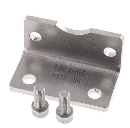 Foot Mount 80 mm ISO 15552 Stainless steel 316 (1.4401)