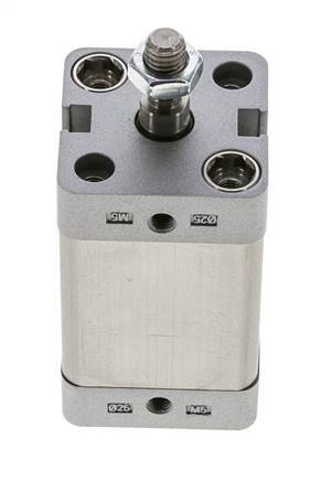 ISO 21287 Compact Double Acting Cylinder 25-30mm - Magnetic - Male Rod
