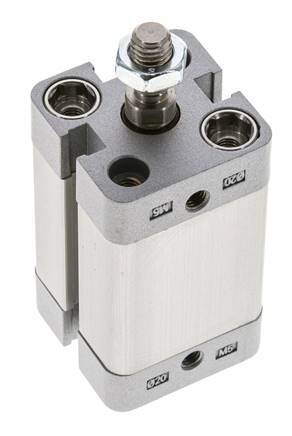 ISO 21287 Compact Single Acting Cylinder 20-25mm - Magnetic - Male Rod