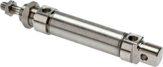 ISO 6432 Round Double Acting Cylinder 20-250mm - Magnetic - Stainless Steel - Male Threaded - Double Rod