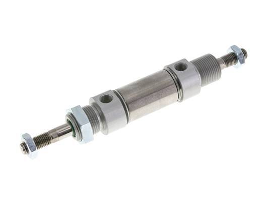 ISO 6432 Round Double Acting Cylinder 25-10mm - Magnetic - Male Threaded - Double Rod