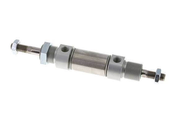 ISO 6432 Round Double Acting Cylinder 25-10mm - Magnetic - Male Threaded - Double Rod