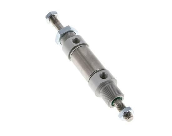 ISO 6432 Round Double Acting Cylinder 25-10mm - Magnetic - Male Threaded - Double Rod