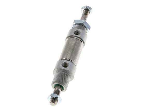 ISO 6432 Round Double Acting Cylinder 25-10mm - Magnetic - Male Threaded - Double Rod