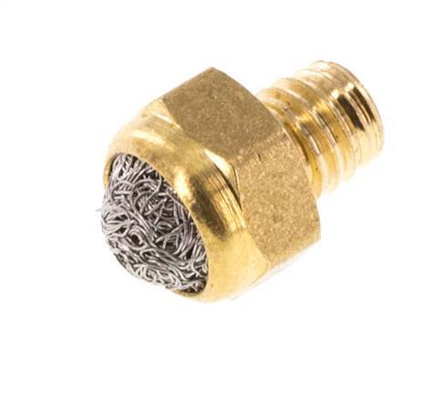 M5 Brass Compact Pneumatic Muffler 1.4301 Wire Mesh [5 Pieces]