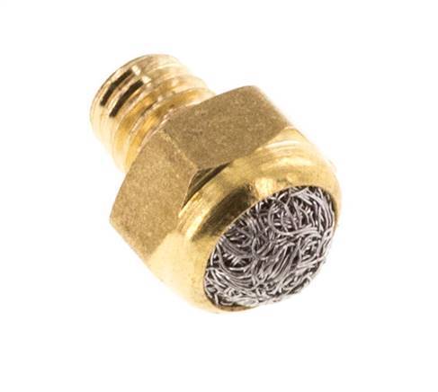 M5 Brass Compact Pneumatic Muffler 1.4301 Wire Mesh [5 Pieces]
