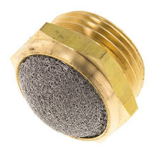 G1'' Brass Compact Pneumatic Muffler 1.4301 Wire Mesh