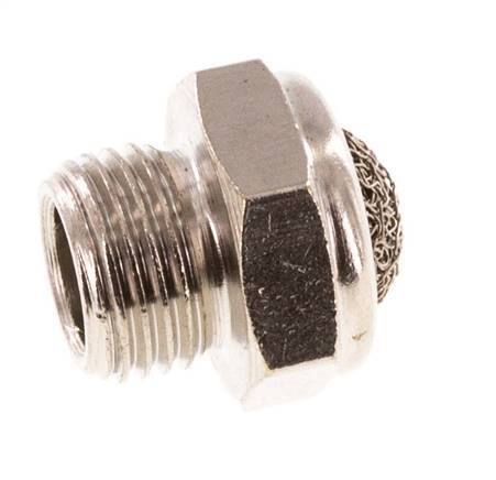 G1/8'' Nickel-Plated Brass Compact Pneumatic Muffler 1.4301 Wire Mesh [10 Pieces]