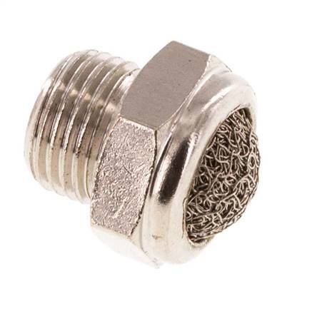 G1/8'' Nickel-Plated Brass Compact Pneumatic Muffler 1.4301 Wire Mesh [10 Pieces]