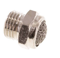 G1/4'' Nickel-Plated Brass Compact Pneumatic Muffler 1.4301 Wire Mesh [5 Pieces]