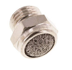 G1/4'' Nickel-Plated Brass Compact Pneumatic Muffler 1.4301 Wire Mesh [5 Pieces]