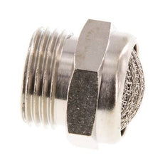 G3/8'' Nickel-Plated Brass Compact Pneumatic Muffler 1.4301 Wire Mesh [2 Pieces]