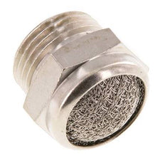 G3/8'' Nickel-Plated Brass Compact Pneumatic Muffler 1.4301 Wire Mesh [2 Pieces]